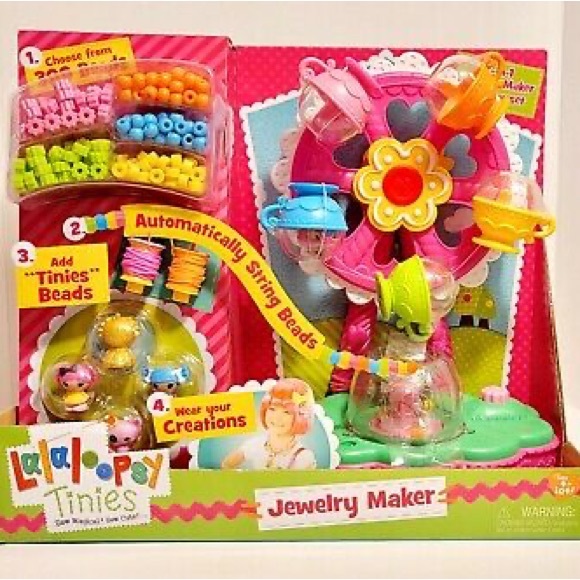 Lalaloopsy Ferris wheel Tinies 2 in 1 Jewelry Maker 300 Beads with 3 Mini dolls